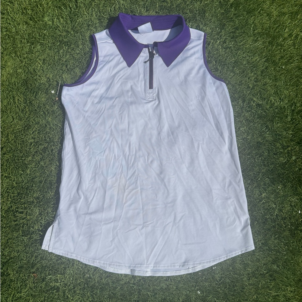 Belyn Key Womens Sleeveless Top White Purple XS